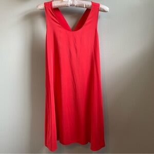 Cynthia Rowley 100% Silk A Line Midi Shift Dress Size 4 Tangerine Orange
